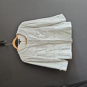 Lafayette 148 boucle Blazer in soft blue and cream. Only worn once